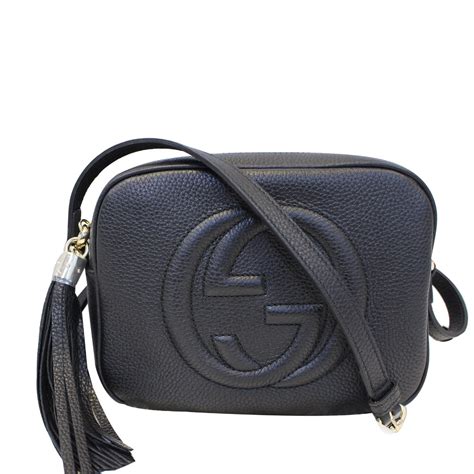 gucci crossbody black leather bag|gucci small black crossbody bag.